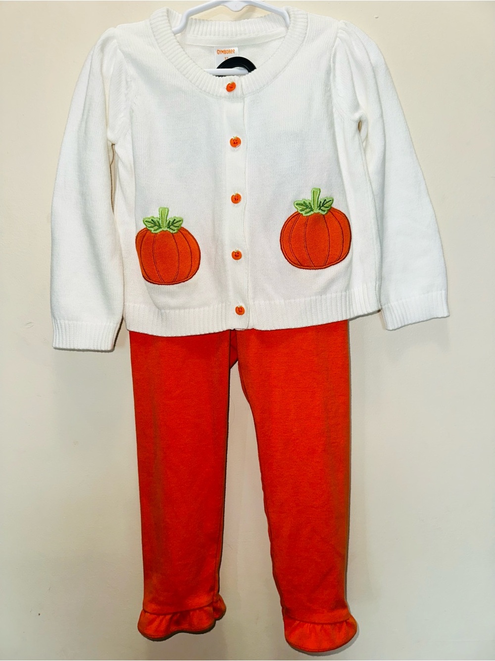 Gymboree| Girls Embroidered Pumpkin Cardigan with matching leggings 3T